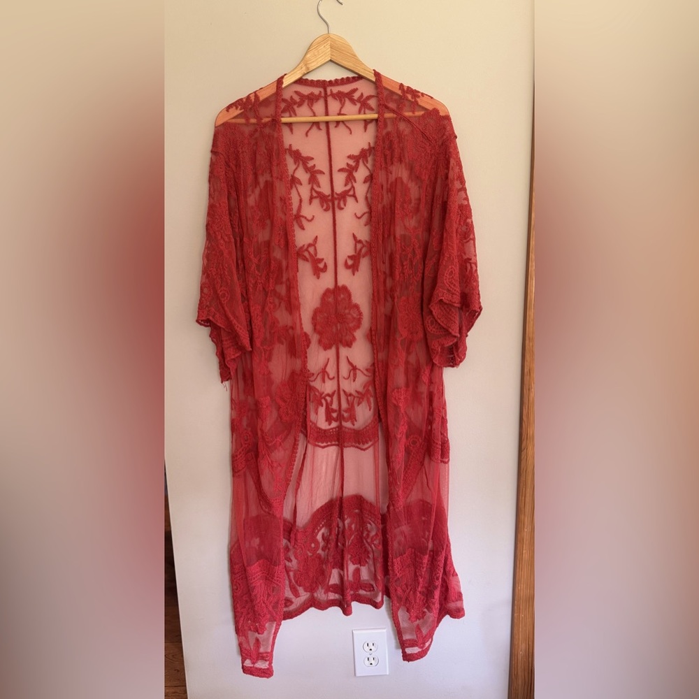 White Lace Kimono Cardigan Coverup